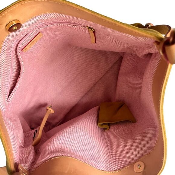 Vintage Dooney & Bourke Oversized Golden Suede Hobo Shoulder Bag Pre-Loved Cond - Picture 6 of 8